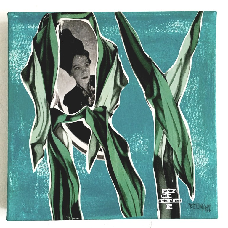 Collageart, Mixedmediaart, Contemporaryart, Calm, Entschleunigung, Kunst, Art, Ruhe, chaos