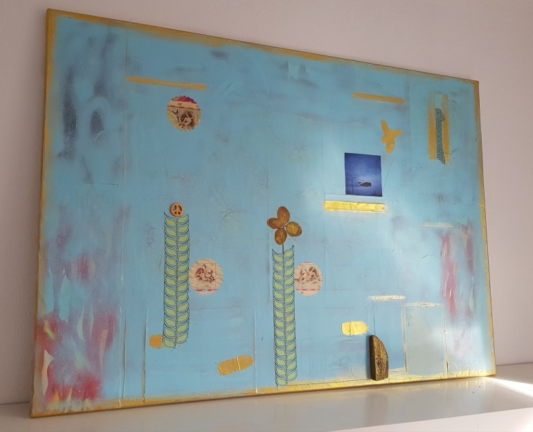*le grand bleu* Assemblageart, 70 x 100, sold © Teena Leitow
