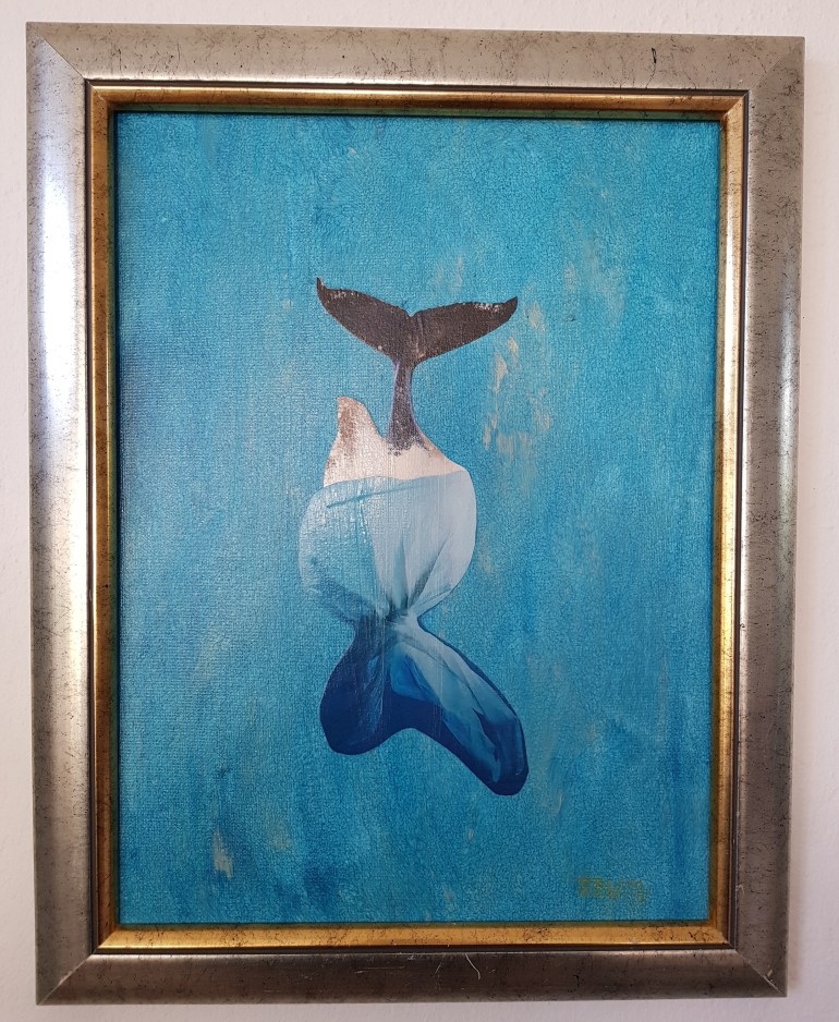 save me (from your plastic world) 2017, mixedmediaart, collageart, 30 x 40, sold ©Teena Leitow