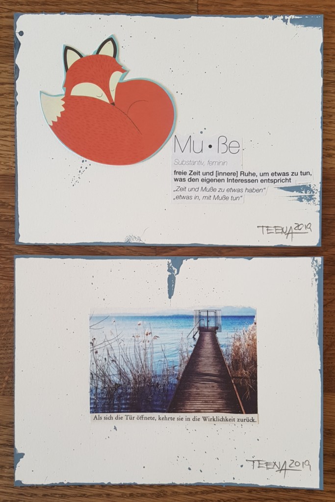 PostkARTenUnikate, Teena Leitow, atelier acht, Kunst im Abo, postcART, Postkarten, Minikunst, tiny art